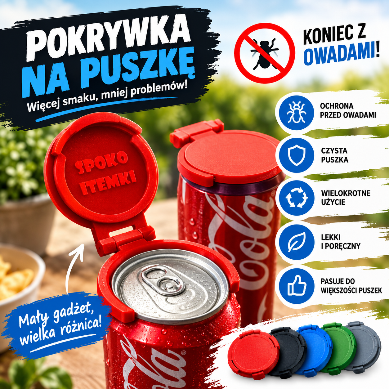 5x Pokrywka Na Puszkę Piwa Napoju - Osłona Przed Owadami